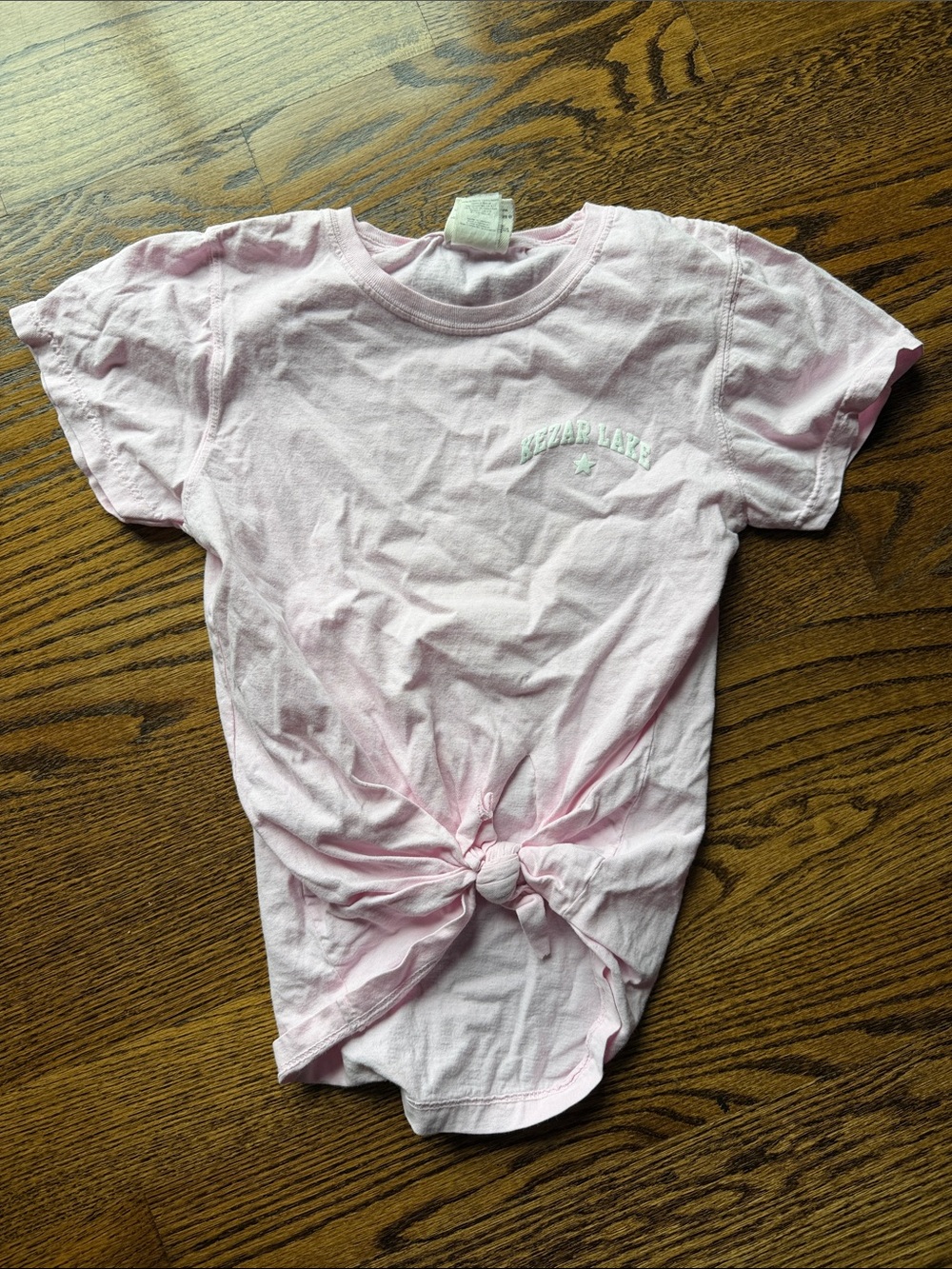 Kids Pink Short Sleeve Knot-Front Tee